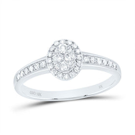 10K White Gold Round Diamond Ring 1/4 Cttw - Splendid Jewellery
