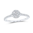 10K White Gold Round Diamond Ring 3/8 Cttw - Splendid Jewellery