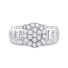 10K White Gold Round Diamond Ring 7/8 Cttw - Splendid Jewellery