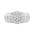 10K White Gold Round Diamond Ring 7/8 Cttw - Splendid Jewellery
