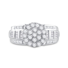 10K White Gold Round Diamond Ring 7/8 Cttw - Splendid Jewellery