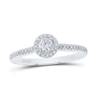 10K White Gold Round Diamond Single Halo Ring 1/3 Cttw - Splendid Jewellery