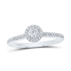 10K White Gold Round Diamond Single Halo Ring 1/3 Cttw - Splendid Jewellery