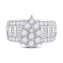Load image into Gallery viewer, 10K White Gold Round Diamond Women's Baguette Cluster Pear Bridal Wedding Engagement Ring 2 Cttw - Splendid Jewellery