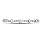10K White Gold Round Diamond Women's Bead Dot Stackable Ring 1/20 Cttw - Splendid Jewellery
