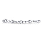 10K White Gold Round Diamond Women's Bead Dot Stackable Ring 1/20 Cttw - Splendid Jewellery