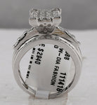 10K White Gold Round Diamond Women's Cinderella Cluster Bridal Wedding Engagement Ring 1 Cttw - Splendid Jewellery