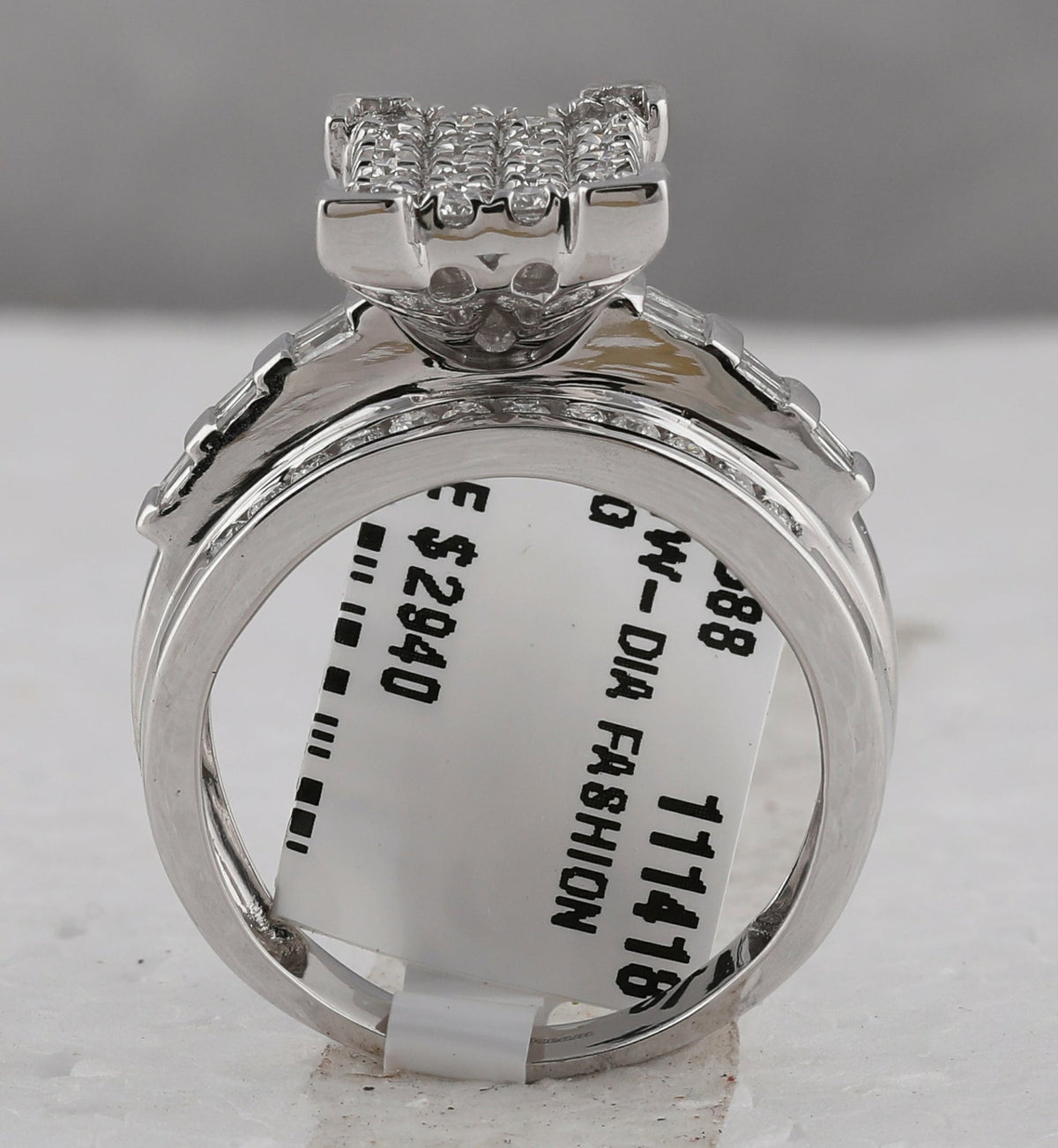 10K White Gold Round Diamond Women's Cinderella Cluster Bridal Wedding Engagement Ring 1 Cttw - Splendid Jewellery