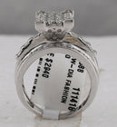 10K White Gold Round Diamond Women's Cinderella Cluster Bridal Wedding Engagement Ring 1 Cttw - Splendid Jewellery