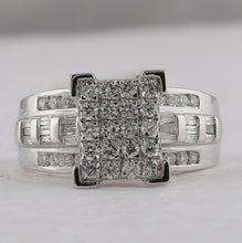 Load image into Gallery viewer, 10K White Gold Round Diamond Women's Cinderella Cluster Bridal Wedding Engagement Ring 1 Cttw - Splendid Jewellery