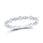 10K White Gold Round Diamond Women's Classic Stackable Band Ring 1/6 Cttw - Splendid Jewellery