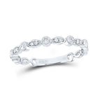 10K White Gold Round Diamond Women's Classic Stackable Band Ring 1/6 Cttw - Splendid Jewellery