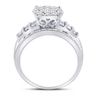 10K White Gold Round Diamond Women's Cluster Bridal Wedding Engagement Ring 1 Cttw - Splendid Jewellery