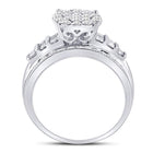 10K White Gold Round Diamond Women's Cluster Bridal Wedding Engagement Ring 1 Cttw - Splendid Jewellery