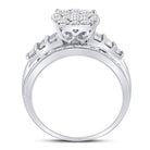 10K White Gold Round Diamond Women's Cluster Bridal Wedding Engagement Ring 1 Cttw - Splendid Jewellery