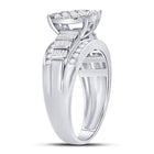 10K White Gold Round Diamond Women's Cluster Bridal Wedding Engagement Ring 1 Cttw - Splendid Jewellery