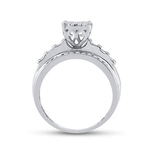 Load image into Gallery viewer, 10K White Gold Round Diamond Women's Cluster Bridal Wedding Engagement Ring 1/2 Cttw - Splendid Jewellery