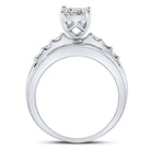 10K White Gold Round Diamond Women's Cluster Bridal Wedding Engagement Ring 1/2 Cttw - Splendid Jewellery