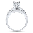 10K White Gold Round Diamond Women's Cluster Bridal Wedding Engagement Ring 1/2 Cttw - Splendid Jewellery