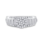 10K White Gold Round Diamond Women's Cluster Bridal Wedding Engagement Ring 1/2 Cttw - Splendid Jewellery