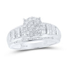 10K White Gold Round Diamond Women's Cluster Bridal Wedding Engagement Ring 1/2 Cttw - Splendid Jewellery