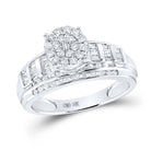 10K White Gold Round Diamond Women's Cluster Bridal Wedding Engagement Ring 1/2 Cttw - Splendid Jewellery
