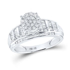 10K White Gold Round Diamond Women's Cluster Bridal Wedding Engagement Ring 1/2 Cttw - Splendid Jewellery