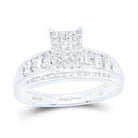10K White Gold Round Diamond Women's Cluster Bridal Wedding Engagement Ring 1/2 Cttw - Splendid Jewellery