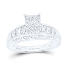 10K White Gold Round Diamond Women's Cluster Bridal Wedding Engagement Ring 1/2 Cttw - Splendid Jewellery
