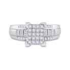 10K White Gold Round Diamond Women's Cluster Bridal Wedding Engagement Ring 1/2 Cttw - Splendid Jewellery