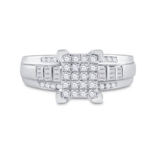 Load image into Gallery viewer, 10K White Gold Round Diamond Women's Cluster Bridal Wedding Engagement Ring 1/2 Cttw - Splendid Jewellery