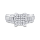 10K White Gold Round Diamond Women's Cluster Bridal Wedding Engagement Ring 1/2 Cttw - Splendid Jewellery