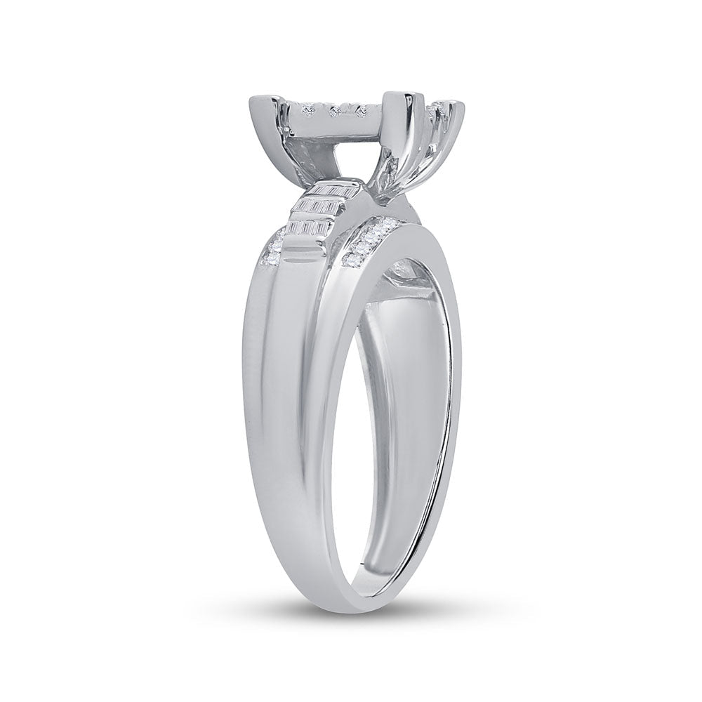 10K White Gold Round Diamond Women's Cluster Bridal Wedding Engagement Ring 1/2 Cttw - Splendid Jewellery