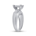 10K White Gold Round Diamond Women's Cluster Bridal Wedding Engagement Ring 1/2 Cttw - Splendid Jewellery