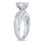 10K White Gold Round Diamond Women's Cluster Bridal Wedding Engagement Ring 1/2 Cttw - Splendid Jewellery