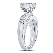 Load image into Gallery viewer, 10K White Gold Round Diamond Women's Cluster Bridal Wedding Engagement Ring 1/2 Cttw - Splendid Jewellery