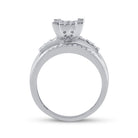 10K White Gold Round Diamond Women's Cluster Bridal Wedding Engagement Ring 1/2 Cttw - Splendid Jewellery