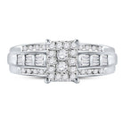 10K White Gold Round Diamond Women's Cluster Bridal Wedding Engagement Ring 1/2 Cttw - Splendid Jewellery