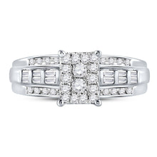 Load image into Gallery viewer, 10K White Gold Round Diamond Women's Cluster Bridal Wedding Engagement Ring 1/2 Cttw - Splendid Jewellery