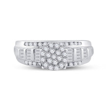 Load image into Gallery viewer, 10K White Gold Round Diamond Women's Cluster Bridal Wedding Engagement Ring 1/2 Cttw - Splendid Jewellery