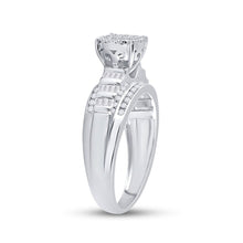 Load image into Gallery viewer, 10K White Gold Round Diamond Women's Cluster Bridal Wedding Engagement Ring 1/2 Cttw - Splendid Jewellery