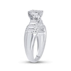10K White Gold Round Diamond Women's Cluster Bridal Wedding Engagement Ring 1/2 Cttw - Splendid Jewellery