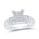 10K White Gold Round Diamond Women's Cluster Bridal Wedding Engagement Ring 1/2 Cttw - Splendid Jewellery