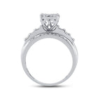 10K White Gold Round Diamond Women's Cluster Bridal Wedding Engagement Ring 1/2 Cttw - Splendid Jewellery