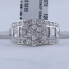 10K White Gold Round Diamond Women's Cluster Bridal Wedding Engagement Ring 2 Cttw - Splendid Jewellery
