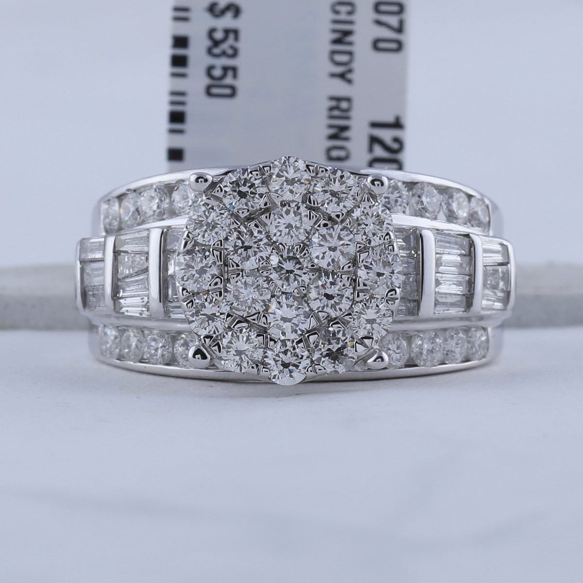 10K White Gold Round Diamond Women's Cluster Bridal Wedding Engagement Ring 2 Cttw - Splendid Jewellery