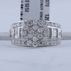 10K White Gold Round Diamond Women's Cluster Bridal Wedding Engagement Ring 2 Cttw - Splendid Jewellery