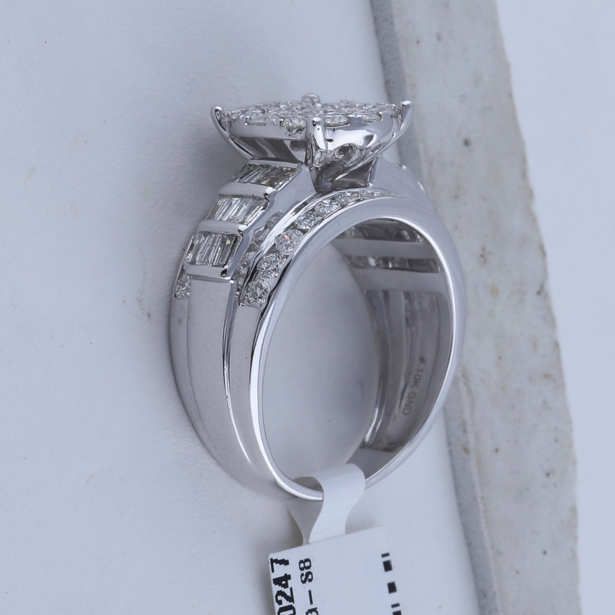 10K White Gold Round Diamond Women's Cluster Bridal Wedding Engagement Ring 2 Cttw - Splendid Jewellery