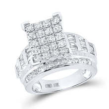 Load image into Gallery viewer, 10K White Gold Round Diamond Women's Cluster Bridal Wedding Engagement Ring 2 Cttw - Splendid Jewellery