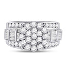 10K White Gold Round Diamond Women's Cluster Bridal Wedding Engagement Ring 2 Cttw - Splendid Jewellery